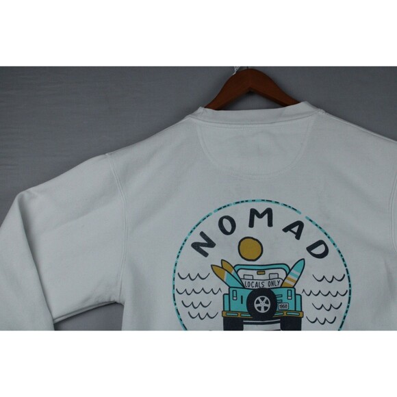 Blue 84 Nomad Surf Shop Sweater XS White Large Logo Back Sweater Surfing Beach - Picture 10 of 16